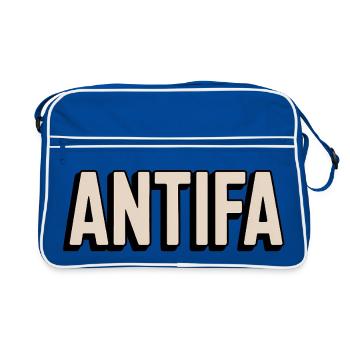 Antifa - Produits dérivés antifascistes - Sac Retro - bleu/blanc - Devant