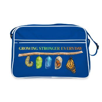 Graphique inspirant de fan papillon - Sac Retro - bleu/blanc - Devant