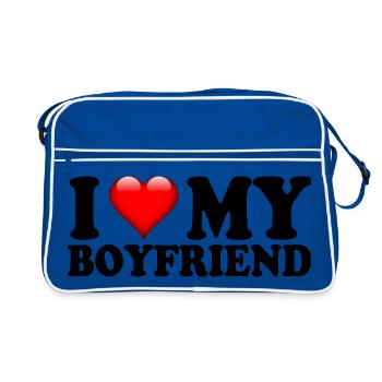 J’adore le cadeau mignon de la relation de mon copain - Sac Retro - bleu/blanc - Devant