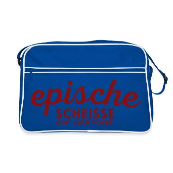 Epische Scheisse geht auch vorbei - Retro Tasche - Blau/Weiß - Vorne