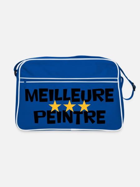 Beste Maler - Retro Tasche - Blau/Weiß - Vorne