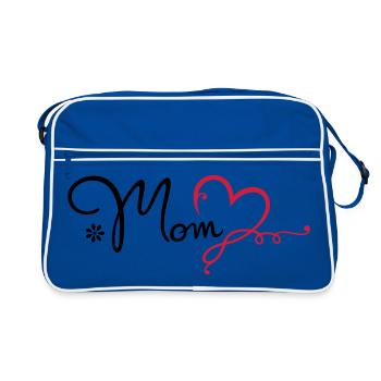 Love Mom Gift Mother's Day Mom - Retro Bag - blue/white - Front
