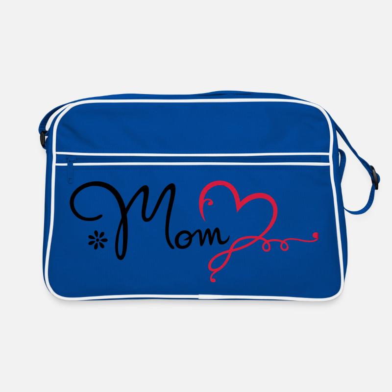 Love Mom Geschenk Muttertag Mama - Retro Tasche - Blau/Weiß