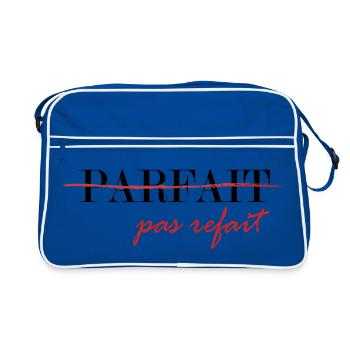 Parfait, pas refait (noir) - Sac Retro - bleu/blanc - Devant