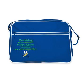 Changer les choses - moustiques - humour - Sac Retro - bleu/blanc - Devant