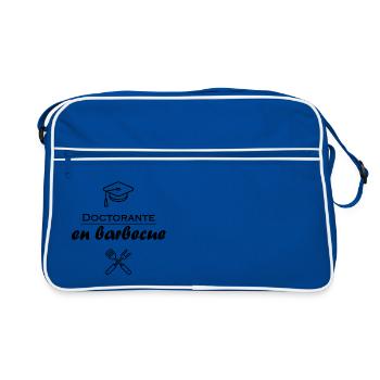 Doctorante en barbecue femme humour fun - Sac Retro - bleu/blanc - Devant