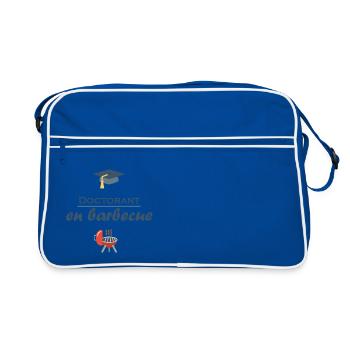 Doctorant en barbecue homme humour fun - Sac Retro - bleu/blanc - Devant