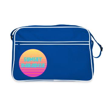 Sunset Paradise - 80s vintage retro logo - Retro Bag - blue/white - Front