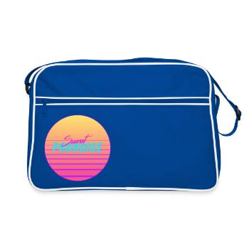 Sunset Paradise - 80s vintage retro logo - Retro Bag - blue/white - Front