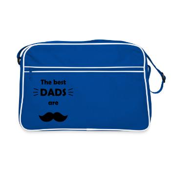 Les meilleurs papas sont moustachus Dads - Sac Retro - bleu/blanc - Devant