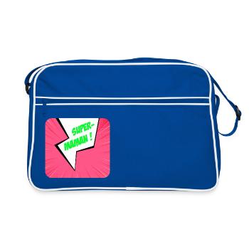 Supermom, Superheldin. Beste Mama. Comicbuch. - Retro Tasche - Blau/Weiß - Vorne