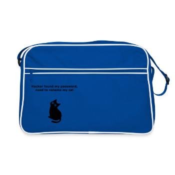 Hacker found my password, need to rename my cat. - Sac Retro - bleu/blanc - Devant