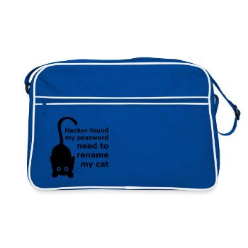 Hacker found my password, need to rename my cat. - Sac Retro - bleu/blanc - Devant