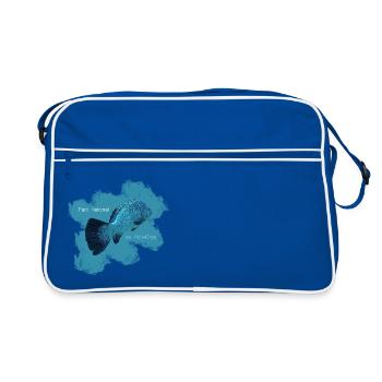 Ich kann nicht, ich bin in Port Cros weitergetaucht. - Retro Tasche - Blau/Weiß - Vorne