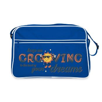 Continuez à groover le 70e dicton de musique rétro - Sac Retro - bleu/blanc - Devant
