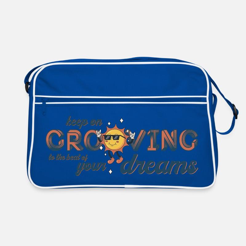 keep on grooving 70th retro music spruch Retro Tasche