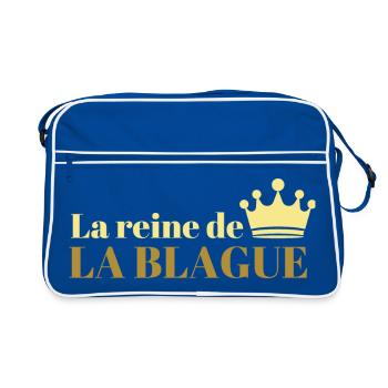 Die Königin der Witze - Retro Tasche - Blau/Weiß - Vorne