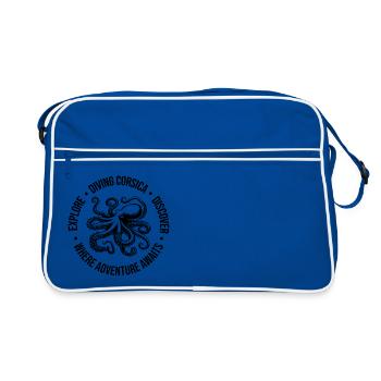 Ich kann nicht, ich bin in Calvi, auf Korsika, getaucht. - Retro Tasche - Blau/Weiß - Vorne