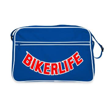 bikerlife_logo - Retro Bag - blue/white - Front