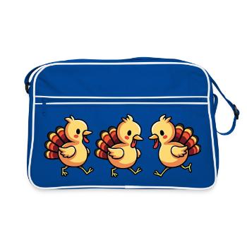 Bébé dinde de Thanksgiving - Sac Retro - bleu/blanc - Devant