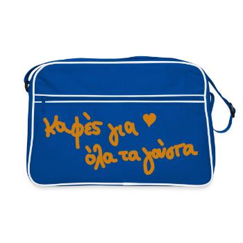 griechescher Kaffee Griechenland  - Retro Tasche - Blau/Weiß - Vorne