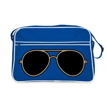 Iconic Gold & Black Aviator Goggles - Retro Bag - blue/white - Front