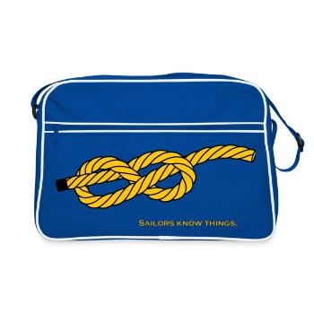 Eight Knots - Knot Ship Captain Sailing Anchor - Retro Bag - blue/white - Front