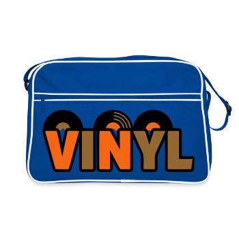 Lettrage vinyle : Musique rétro Nerd - Sac Retro - bleu/blanc - Devant