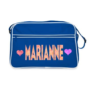 Marianne - Retro Tasche - Blau/Weiß - Vorne