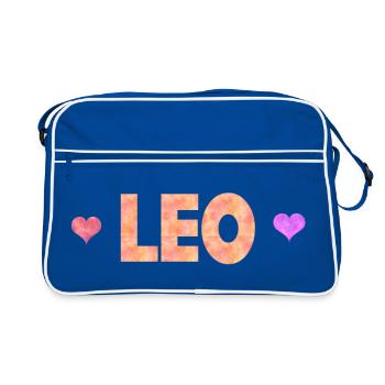 Leo - Retro Tasche - Blau/Weiß - Vorne