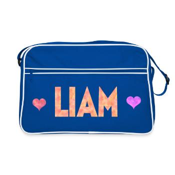 Liam - Retro Tasche - Blau/Weiß - Vorne