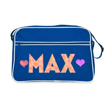 Max - Retro Tasche - Blau/Weiß - Vorne