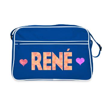 René - Retro Tasche - Blau/Weiß - Vorne