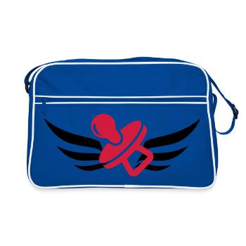 Nourrice / Nounou / Bébé / Enfant - Sac Retro - bleu/blanc - Devant