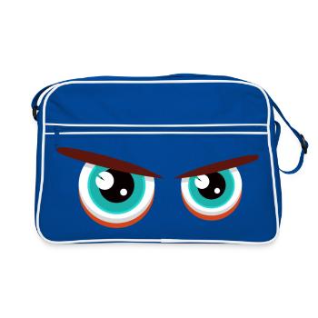Intense gazes with tense facial expressions - Retro Bag - blue/white - Front