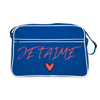 VALENTINSTAG. Junggesellinnenabschied. ICH LIEBE DICH. ICH LIEBE DICH. LIEBE - Retro Tasche - Blau/Weiß - Vorne