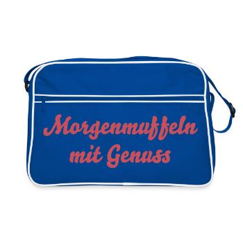 Le matin râle de plaisir - Sac Retro - bleu/blanc - Devant