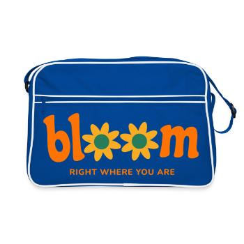 🌻Blühe genau dort, wo du gepflanzt bist Psalm 92,13 - Retro Tasche - Blau/Weiß - Vorne