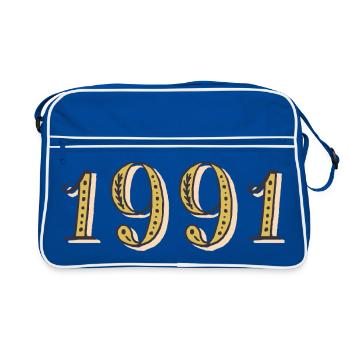 Geburtstagsgeschenk 1991 Vintage 1991 - Retro Tasche - Blau/Weiß - Vorne