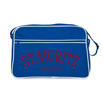 St. Moritz - Suisse - Switzerland - Swiss - Retro Bag - blue/white - Front