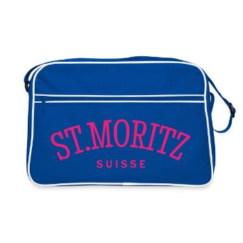 St. Moritz - Suisse - Switzerland - Swiss - Retro Bag - blue/white - Front