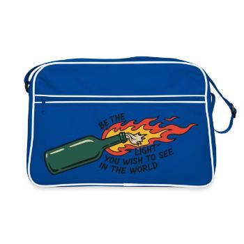 Flaming Bottle Be The Light - Retro Bag - blue/white - Front