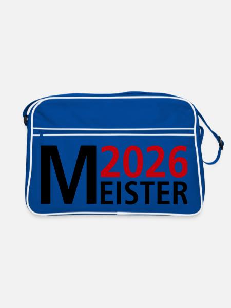 Meister 2026 Meisterschaft - Retro Tasche - Blau/Weiß - Vorne