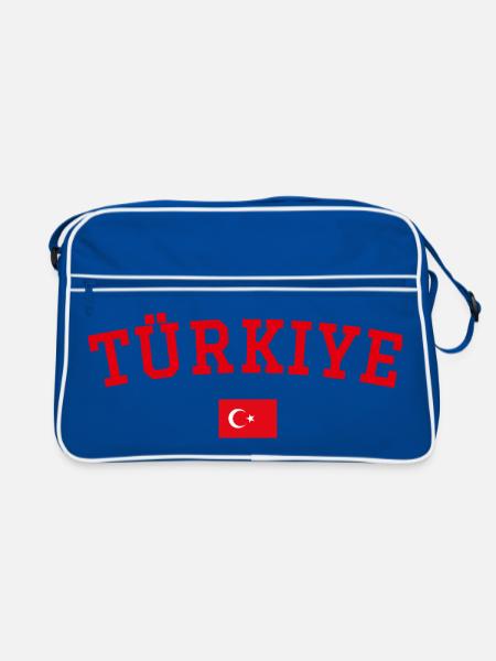 Drapeau de la Turquie en rouge - Sac Retro - bleu/blanc - Devant