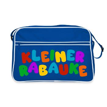 Kleiner Rabauke - bunte Typo - Retro Tasche - Blau/Weiß - Vorne