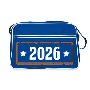 Année 2026 - Sac Retro - bleu/blanc - Devant