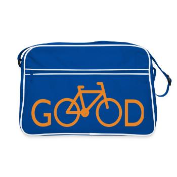 Fahrrad Cooler Spruch - Retro Tasche - Blau/Weiß - Vorne