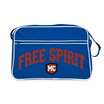 Lettrage Free Spirit MC - Sac Retro - bleu/blanc - Devant