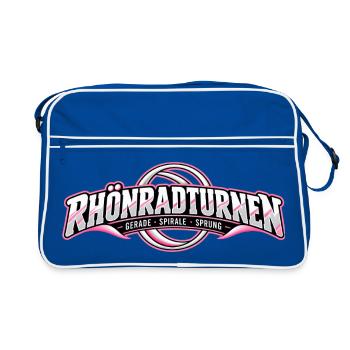 Rhönradturnen Neon Logo - Retro Tasche - Blau/Weiß - Vorne