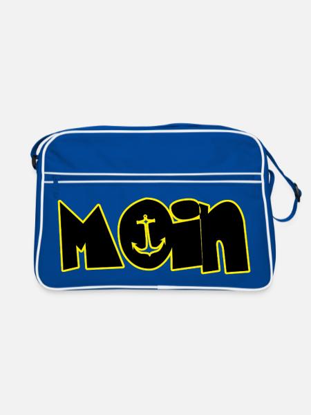 Moin Anker Motiv - Retro Tasche - Blau/Weiß
